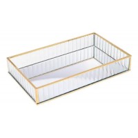 BANDEJA METAL C/ESP DOURADO 20X30